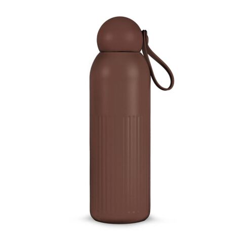 Nachhaltiger Werbeartikel Sagaform Tekla 500 ml Isolierflasche aus recyceltem Edelstahl kupferbeschichtet spülmaschinenfest – Braun-Braun – mit Logo