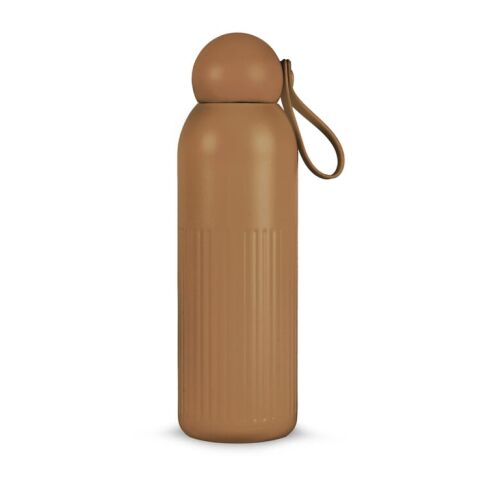 Nachhaltiger Werbeartikel Sagaform Tekla 500 ml Isolierflasche aus recyceltem Edelstahl kupferbeschichtet spülmaschinenfest – Braun – mit Logo