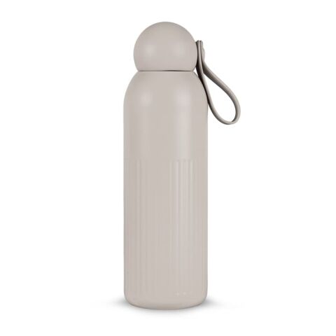 Nachhaltiger Werbeartikel Sagaform Tekla 500 ml Isolierflasche aus recyceltem Edelstahl kupferbeschichtet spülmaschinenfest – Beige – mit Logo