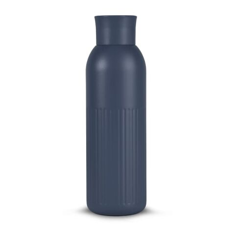 Nachhaltiger Werbeartikel Sagaform Tekla Push Stahlisolierflasche mit Druckverschluss (recycelt) 500 ml – Marineblau – mit Logo bedruckt