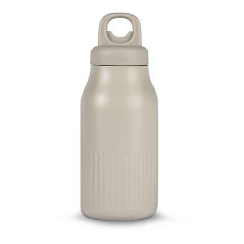 Nachhaltiger Werbeartikel Sagaform Truls Stahlisolierflasche mit praktischem Klickverschluss (recycelt) 500 ml – Beige – mit Logo bedruckt