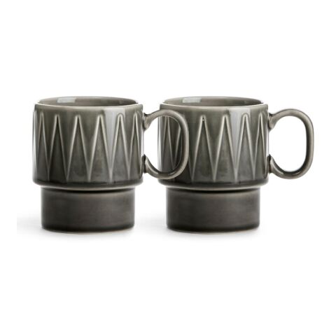 Werbeartikel Sagaform Coffee & More Kaffeebecher 2 Stück 250ml – Dunkelgrau – mit Logo bedruckt