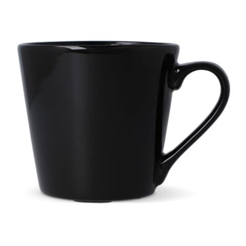 Werbeartikel 200 ml Sagaform Brazil Kaffeebecher aus robustem Steingut, stapelbare Werbetasse mit Abflusskanälen – Schwarz – mit Logo bedruckt