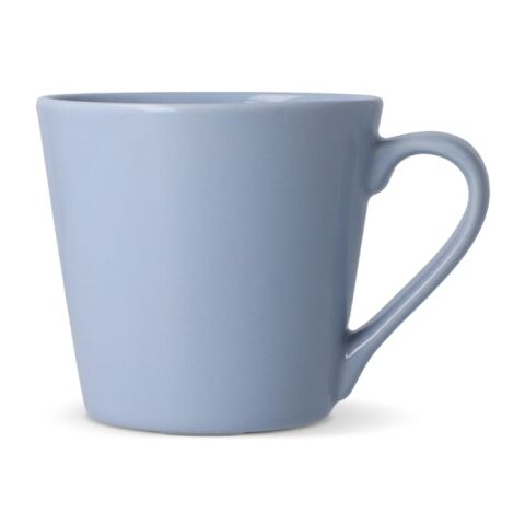 Werbeartikel 200 ml Sagaform Brazil Kaffeebecher aus robustem Steingut, stapelbare Werbetasse mit Abflusskanälen – Hellblau – mit Logo bedruckt