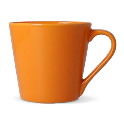 Werbeartikel 200 ml Sagaform Brazil Kaffeebecher aus robustem Steingut, stapelbare Werbetasse mit Abflusskanälen – Orange – mit Logo bedruckt
