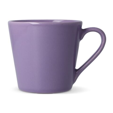 Werbeartikel 200 ml Sagaform Brazil Kaffeebecher aus robustem Steingut, stapelbare Werbetasse mit Abflusskanälen – Transparent Violett – mit Logo