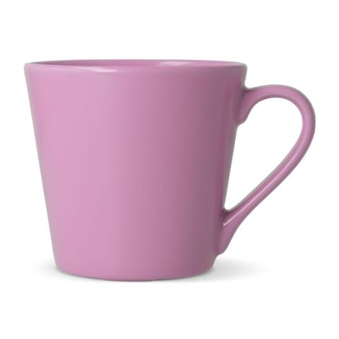 Werbeartikel 200 ml Sagaform Brazil Kaffeebecher aus robustem Steingut, stapelbare Werbetasse mit Abflusskanälen – Rosa – mit Logo bedruckt