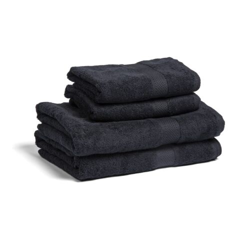 Werbeartikel Lord Nelson Fairtrade Handtuch 70x130cm 3er Set – Schwarz – mit Logo bedruckt