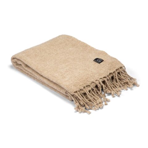 Werbeartikel Kosta Linnewafveri Sjövallen Plaid 130x170 cm – Beige – mit Logo bedruckt