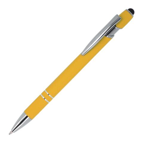 Werbeartikel Paris Soft Touch R-AL blaue Tinte – Gelb – mit Logo bedruckt