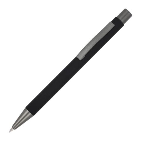 Werbeartikel New York Soft Touch R-AL blaue Tinte – Schwarz – mit Logo bedruckt