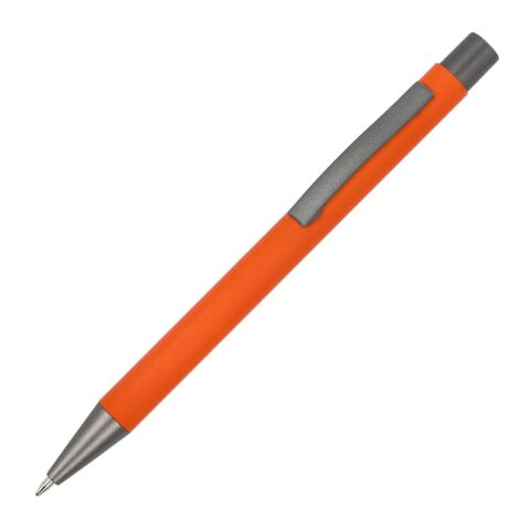 Werbeartikel New York Soft Touch R-AL schwarze Tinte – Orange – mit Logo bedruckt