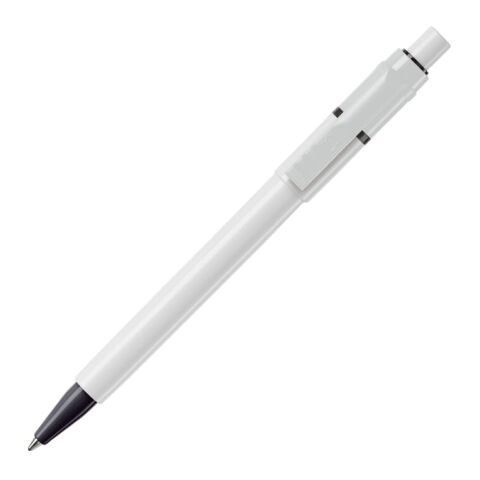 Werbeartikel Kugelschreiber Baron hardcolour – weiss-Schwarz – mit Logo bedruckt