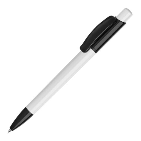 Kugelschreiber Kamal hardcolour Weiss-Schwarz | 1-farbiger Siebdruck | 180° vom Clip | 40 mm x 25 mm | Nicht verfügbar