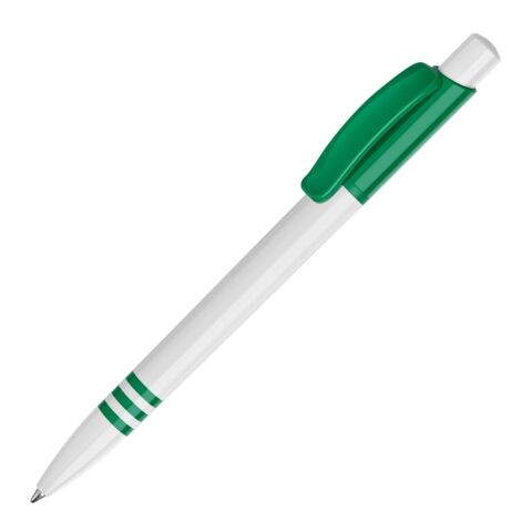 Kugelschreiber Tropic hardcolour Weiss-Dunkelgrün | 1-farbiger Siebdruck | 270° vom Clip | 40 mm x 25 mm | Nicht verfügbar