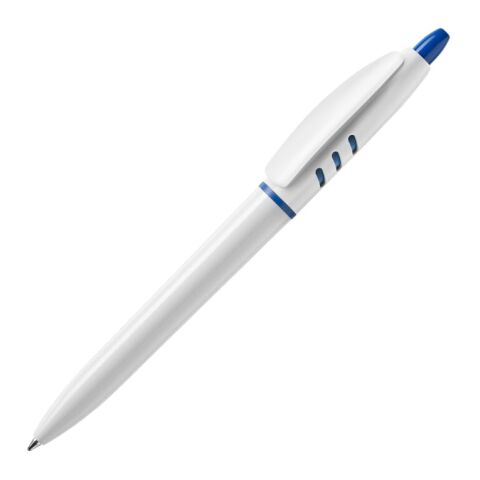 Werbeartikel Kugelschreiber S30 hardcolour – Weiss-Blau Weiss – mit Logo bedruckt