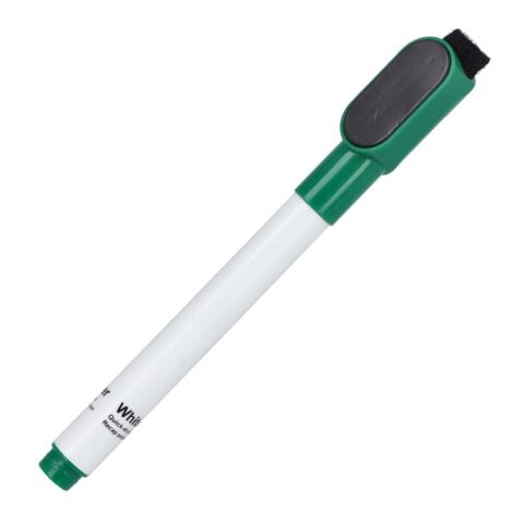 Werbeartikel Whiteboard-Marker mit Magnet und Wischer – Grün – mit Logo bedruckt