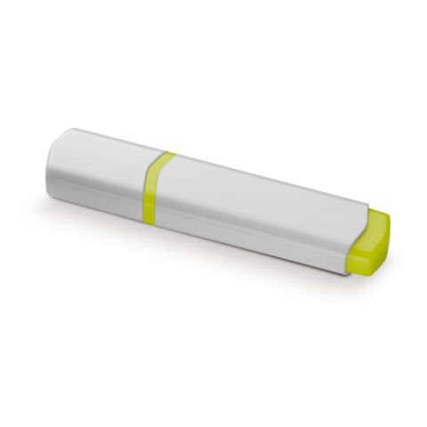 Werbeartikel Textmarker – Weiss-Gelb – mit Logo bedruckt