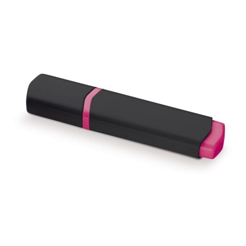 Werbeartikel Textmarker – Schwarz-Rosa – mit Logo bedruckt