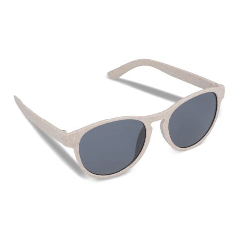 Nachhaltiger Werbeartikel Sonnenbrille Weizenstroh Erde UV400 – Beige – mit Logo bedruckt