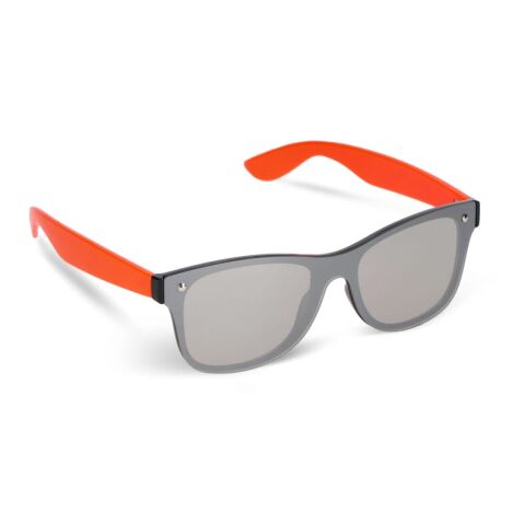 Nachhaltiger Werbeartikel Justin R-PC Sonnenbrille mit verspiegelten Uni-Gläsern UV400 – Orange – mit Logo bedruckt
