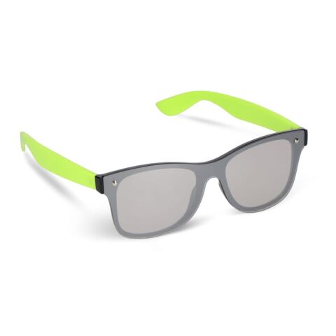 Nachhaltiger Werbeartikel Justin R-PC Sonnenbrille mit verspiegelten Uni-Gläsern UV400 – Hellgrün – mit Logo bedruckt