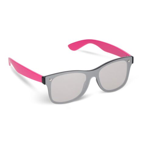 Nachhaltiger Werbeartikel Justin R-PC Sonnenbrille mit verspiegelten Uni-Gläsern UV400 – Rosa – mit Logo bedruckt