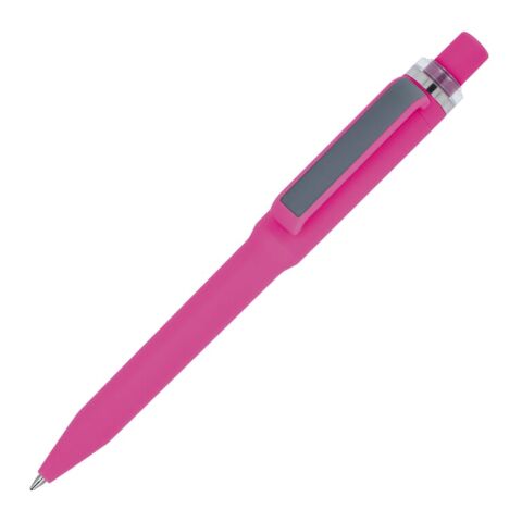 Werbeartikel Ozzy-Stift mit Soft-Touch – Rosa – mit Logo bedruckt
