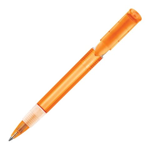 Werbeartikel Kugelschreiber S40 Grip Transparent – Orange-Orange – mit Logo bedruckt