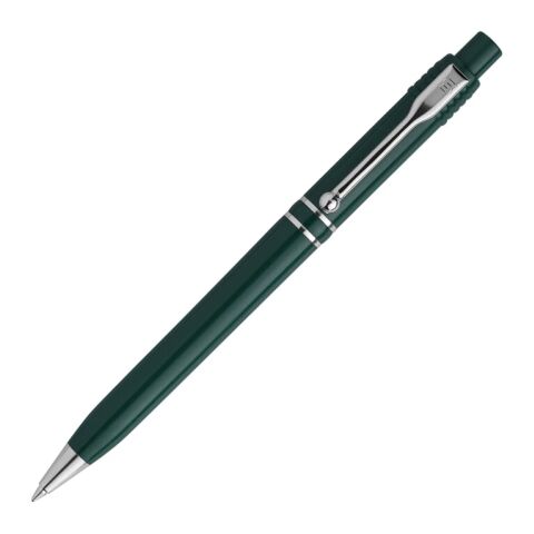 Kugelschreiber Raja Chrome hardcolour Dunkelgrün | 1-farbiger Siebdruck | 270° vom Clip | 40 mm x 25 mm | Nicht verfügbar