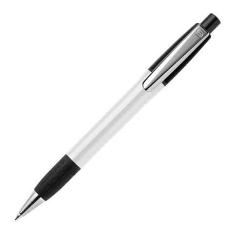Kugelschreiber Semyr Grip Colour hardcolour Weiss-Schwarz | 1-farbiger Siebdruck | 180° vom Clip | 36 mm x 25 mm | Nicht verfügbar