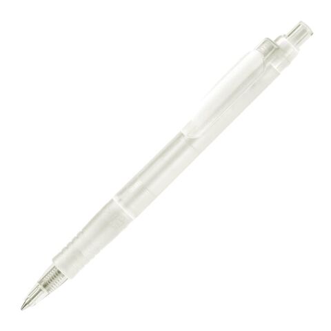 Nachhaltiger Werbeartikel Kugelschreiber Vegetal Pen Clear Transparent – weiss – mit Logo bedruckt