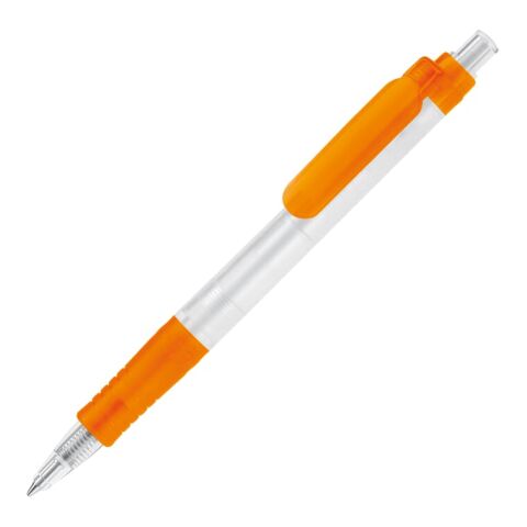 Nachhaltiger Werbeartikel Kugelschreiber Vegetal Pen Clear Transparent – Orange – mit Logo bedruckt