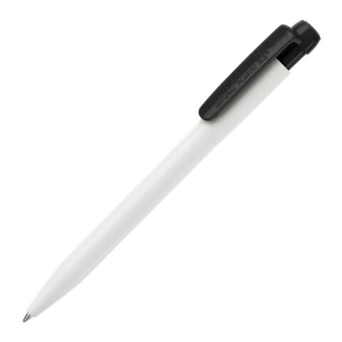 Nachhaltiger Werbeartikel Kugelschreiber Ingeo TM Pen hardcolour – Weiss-Schwarz – mit Logo bedruckt