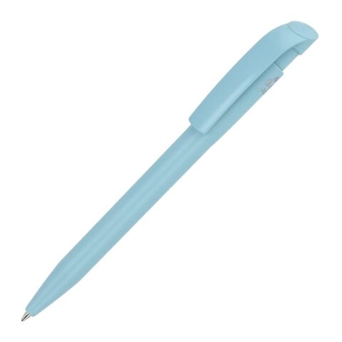 Nachhaltiger Werbeartikel Kugelschreiber S45 recycled Hardcolour – Pastellblau – mit Logo bedruckt