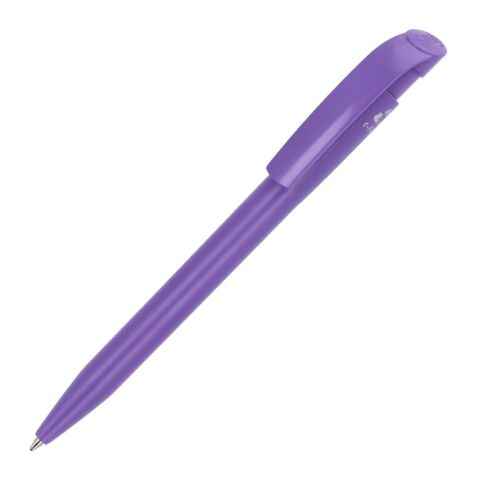 Nachhaltiger Werbeartikel Kugelschreiber S45 recycled Hardcolour – Transparent Violett – mit Logo bedruckt