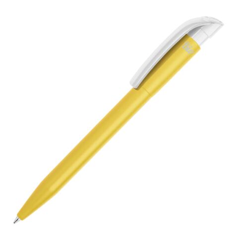 Kugelschreiber S45 Bio hardcolour Gelb-Weiss | 1-farbiger Siebdruck | in Verlängerung vom Clip | 45 mm x 25 mm | Nicht verfügbar