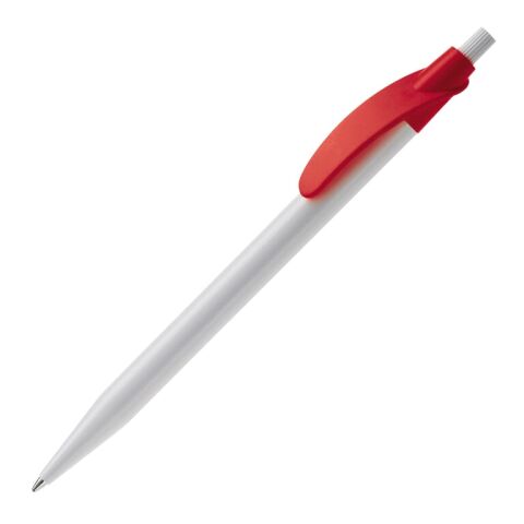 Werbeartikel Kugelschreiber Cosmo Hardcolour – Weiss-Rot Weiss – mit Logo bedruckt