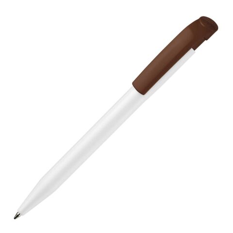 Werbeartikel Kugelschreiber S45 Hardcolour – Weiss-Weinrot – mit Logo bedruckt