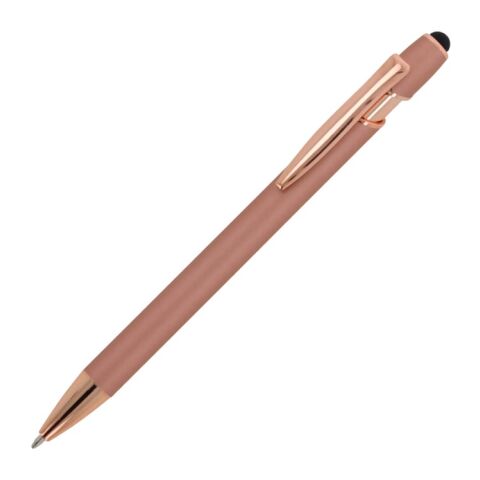 Werbeartikel Kugelschreiber Paris Deluxe Metall gummiert – rose gold – mit Logo bedruckt