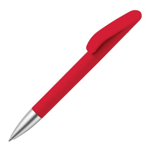 Werbeartikel Kugelschreiber Slash soft touch R-ABS – Rot Weiss – mit Logo bedruckt