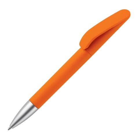 Werbeartikel Kugelschreiber Slash soft touch R-ABS – Orange – mit Logo bedruckt