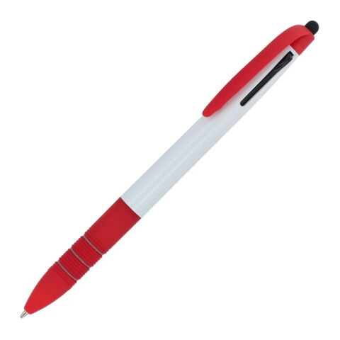 Werbeartikel 3-Farben-Stift Berlin – Weiss-Rot Weiss – mit Logo bedruckt