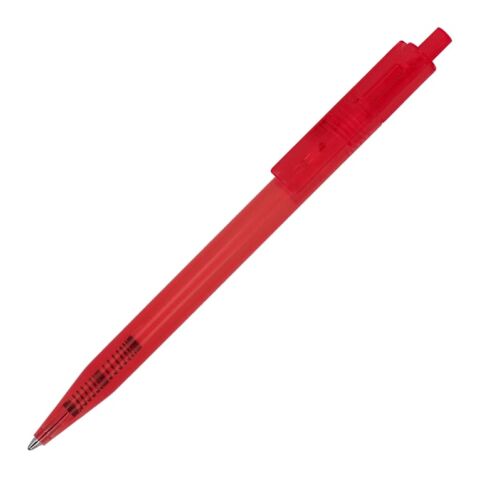 Werbeartikel Kugelschreiber Kuma Transparent – Rot Weiss-Rot Weiss – mit Logo bedruckt