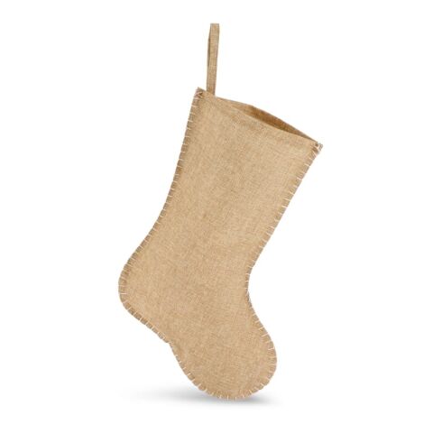 Weihnachtsstrumpf im Jute-Stil mit Ziernaht 45cm Natur | ohne Werbeanbringung | Nicht verfügbar | Nicht verfügbar