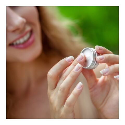 Runde Lippenbalsam-Dose aus recyceltem Aluminium