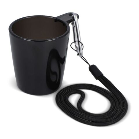 Festival-Shotglas mit Lanyard Schwarz-Schwarz | ohne Werbeanbringung | Nicht verfügbar | Nicht verfügbar
