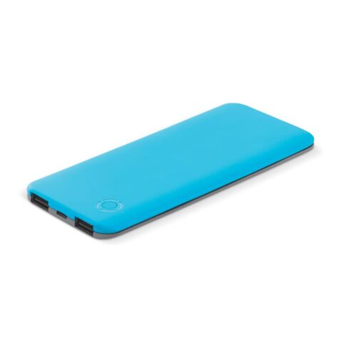 Werbeartikel Powerbank Blade 5000mAh – Hellblau – mit Logo bedruckt