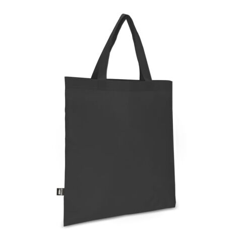 Nachhaltiger Werbeartikel R-PET Tragetasche aus Non Woven mit kurzen Griffen 38 x 42cm 75g/m² – Grau – mit Logo bedruckt