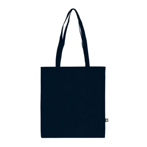 Nachhaltiger Werbeartikel R-PET Tragetasche aus Non Woven mit langen Griffen 38 x 42cm 75g/m² – Dunkelblau – mit Logo bedruckt